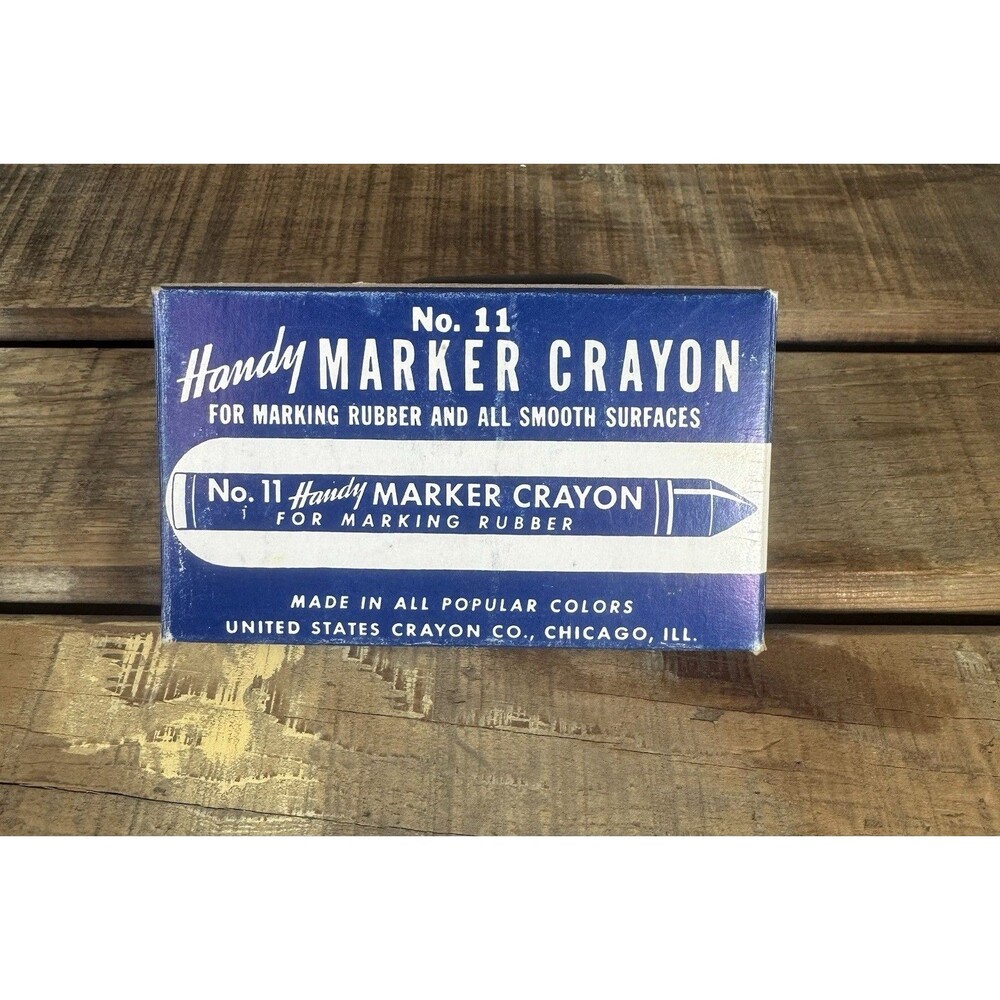 Vintage Handy Marker Crayons #11 Yellow Box of 10 USA Made Chicago IL
